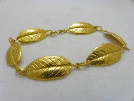 Pulseira Folhas em Prata 950 com banho de ouro